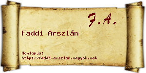 Faddi Arszlán névjegykártya